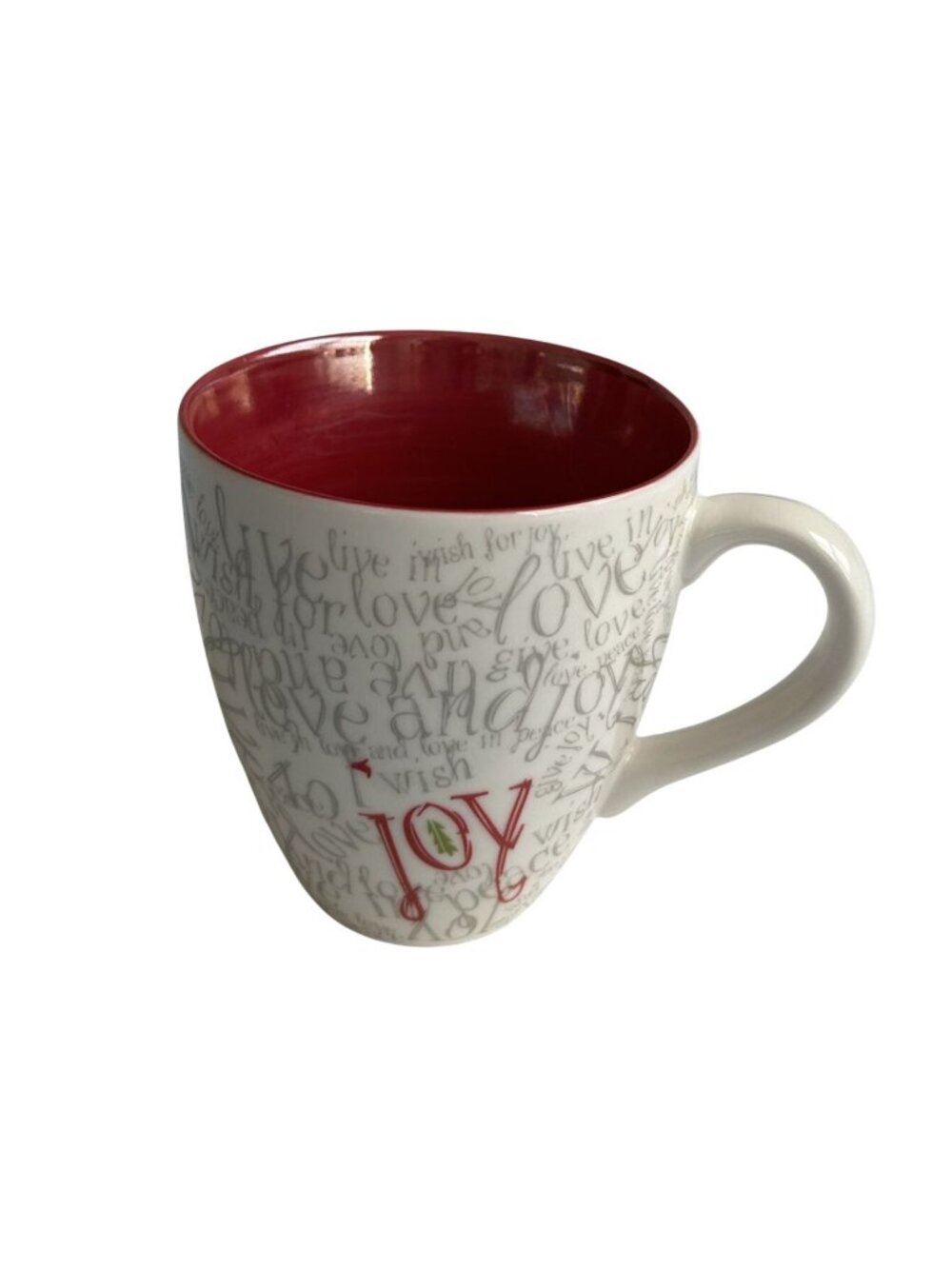 Starbucks 2005 Collectible Joy Coffee Mug Red Interior 14oz Microwave & Dishwash